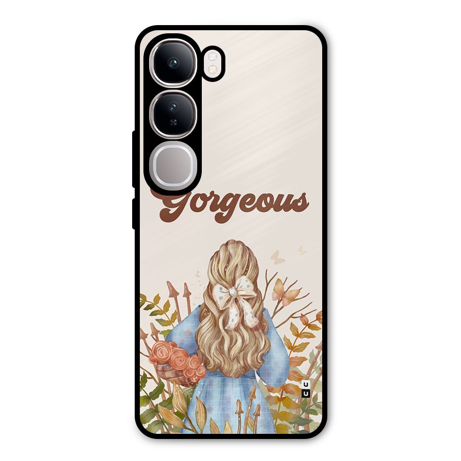 Gorgeous Girl Metal Back Case for Vivo Y300