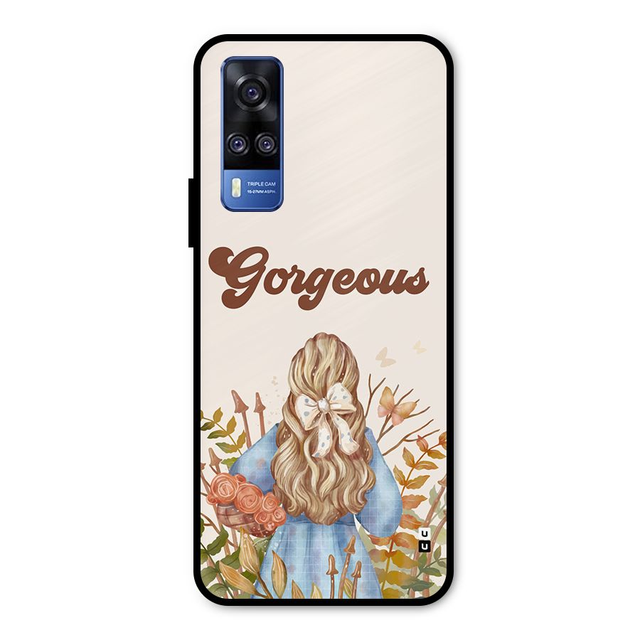Gorgeous Girl Metal Back Case for Vivo Y51A