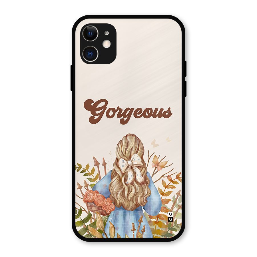 Gorgeous Girl Metal Back Case for iPhone 11