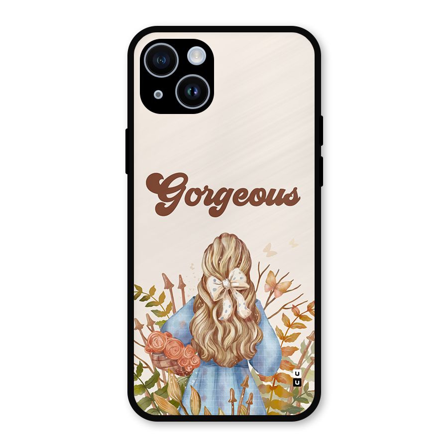 Gorgeous Girl Metal Back Case for iPhone 14
