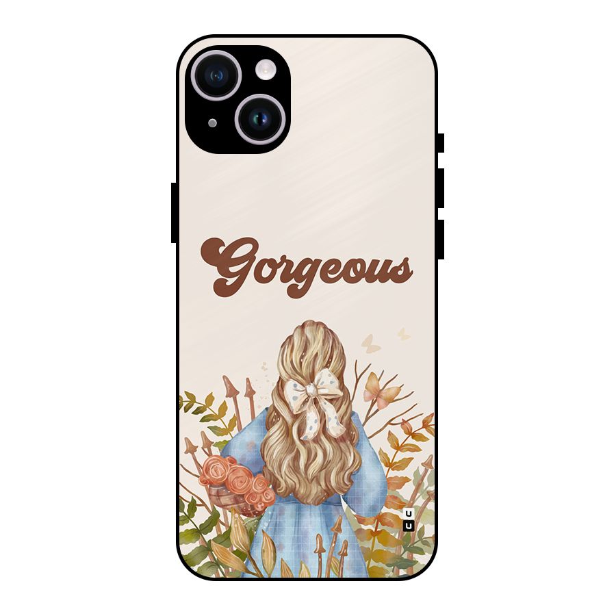 Gorgeous Girl Metal Back Case for iPhone 14 Plus