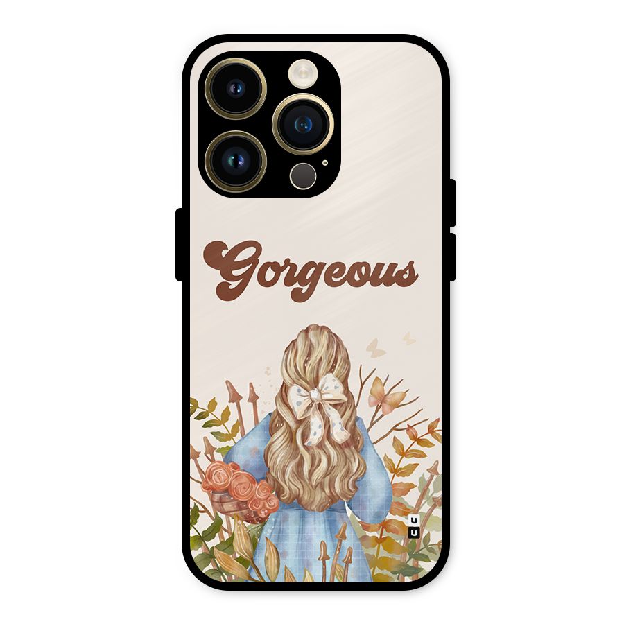 Gorgeous Girl Metal Back Case for iPhone 14 Pro