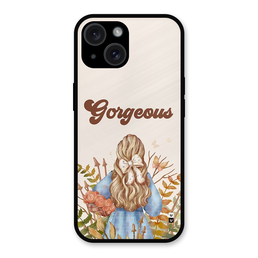 Gorgeous Girl Metal Back Case for iPhone 15