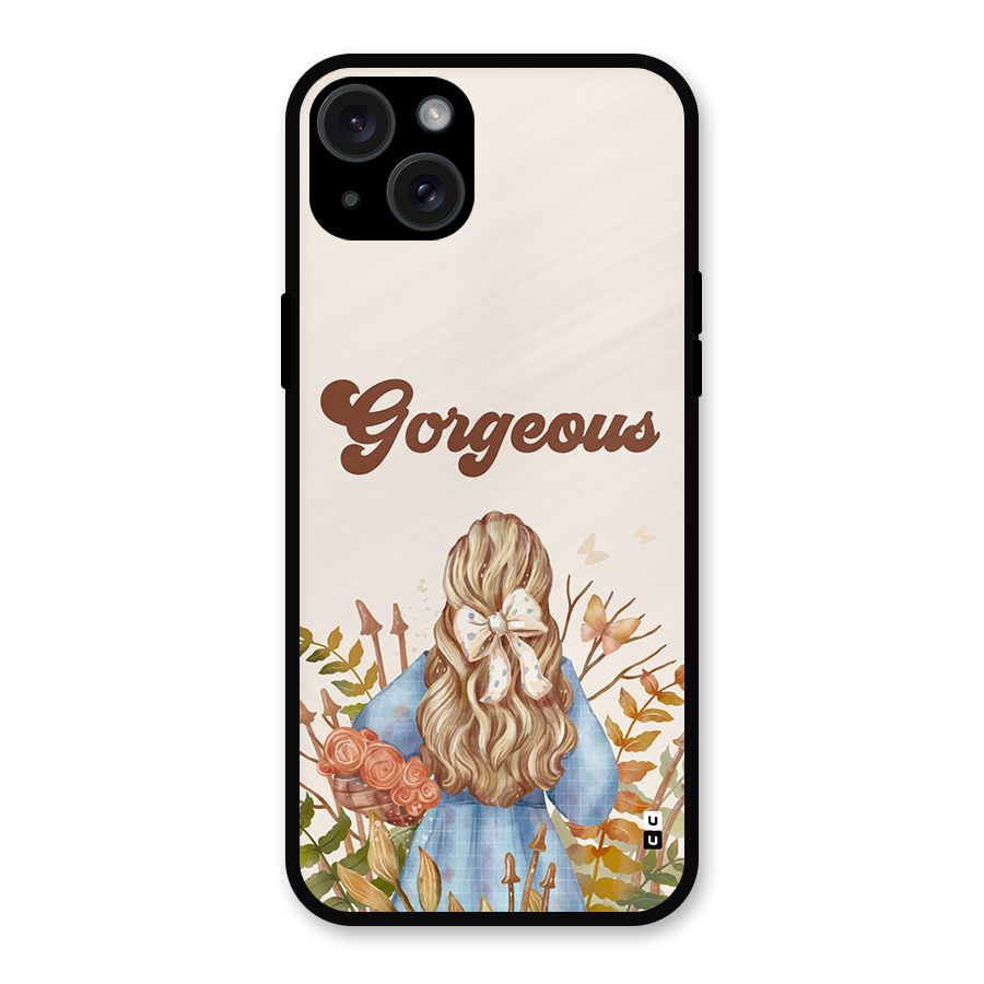 Gorgeous Girl Metal Back Case for iPhone 15 Plus