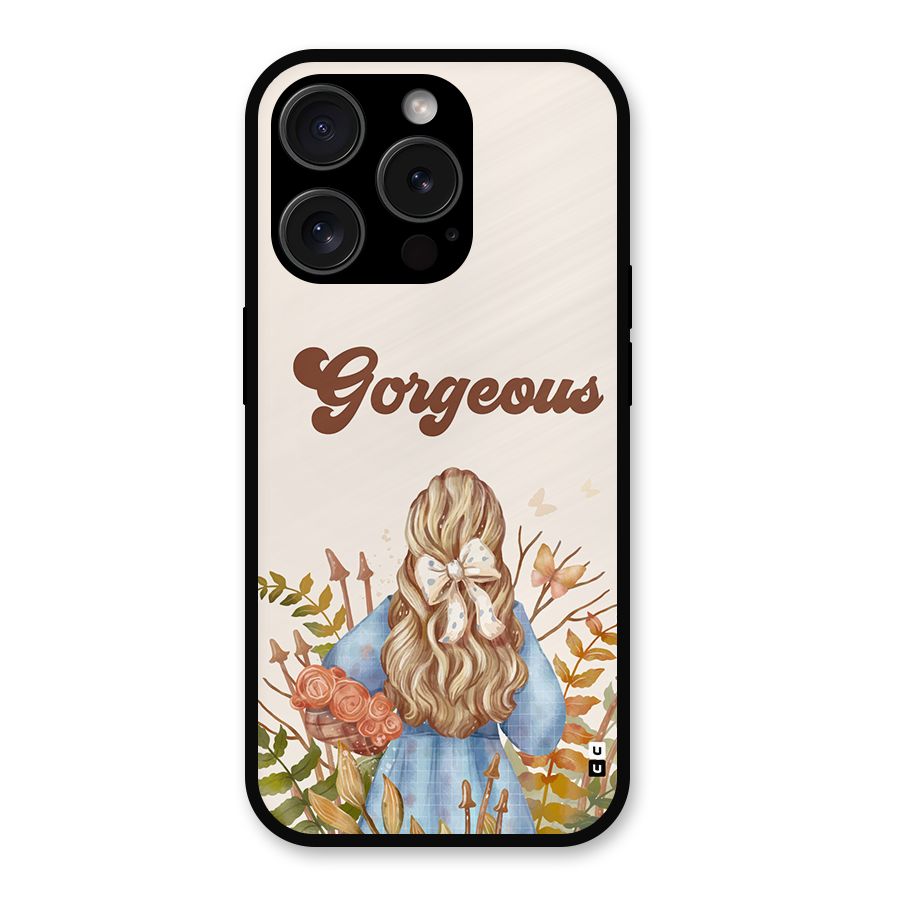 Gorgeous Girl Metal Back Case for iPhone 15 Pro
