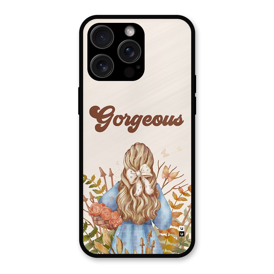 Gorgeous Girl Metal Back Case for iPhone 15 Pro Max