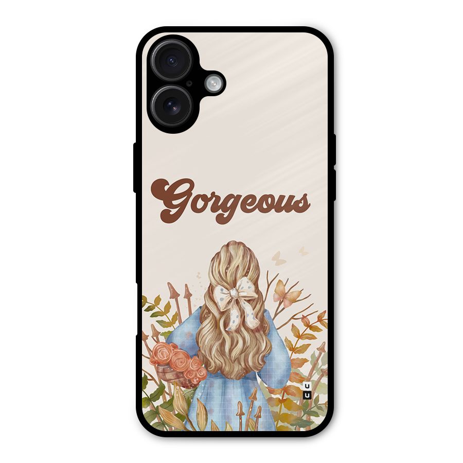 Gorgeous Girl Metal Back Case for iPhone 16 Plus