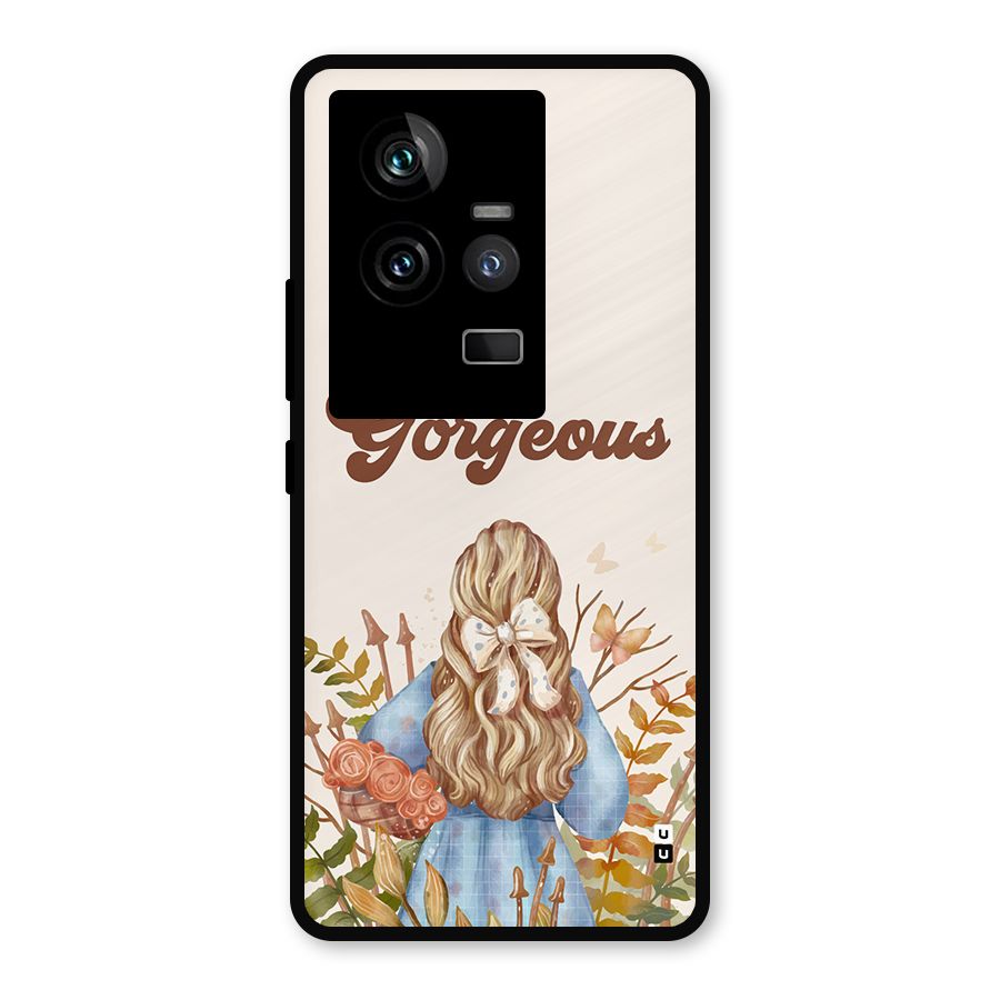 Gorgeous Girl Metal Back Case for iQOO 11 5G