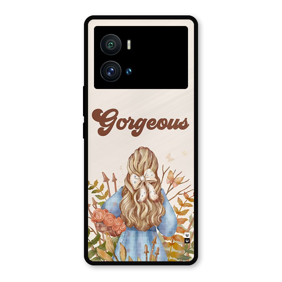 Gorgeous Girl Metal Back Case for iQOO 9 Pro