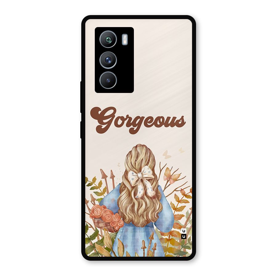 Gorgeous Girl Metal Back Case for iQOO 9 SE
