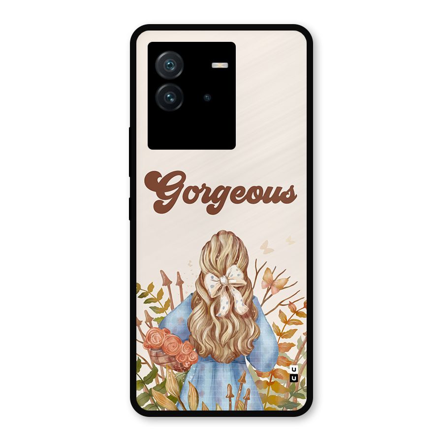 Gorgeous Girl Metal Back Case for iQOO Neo 6 5G