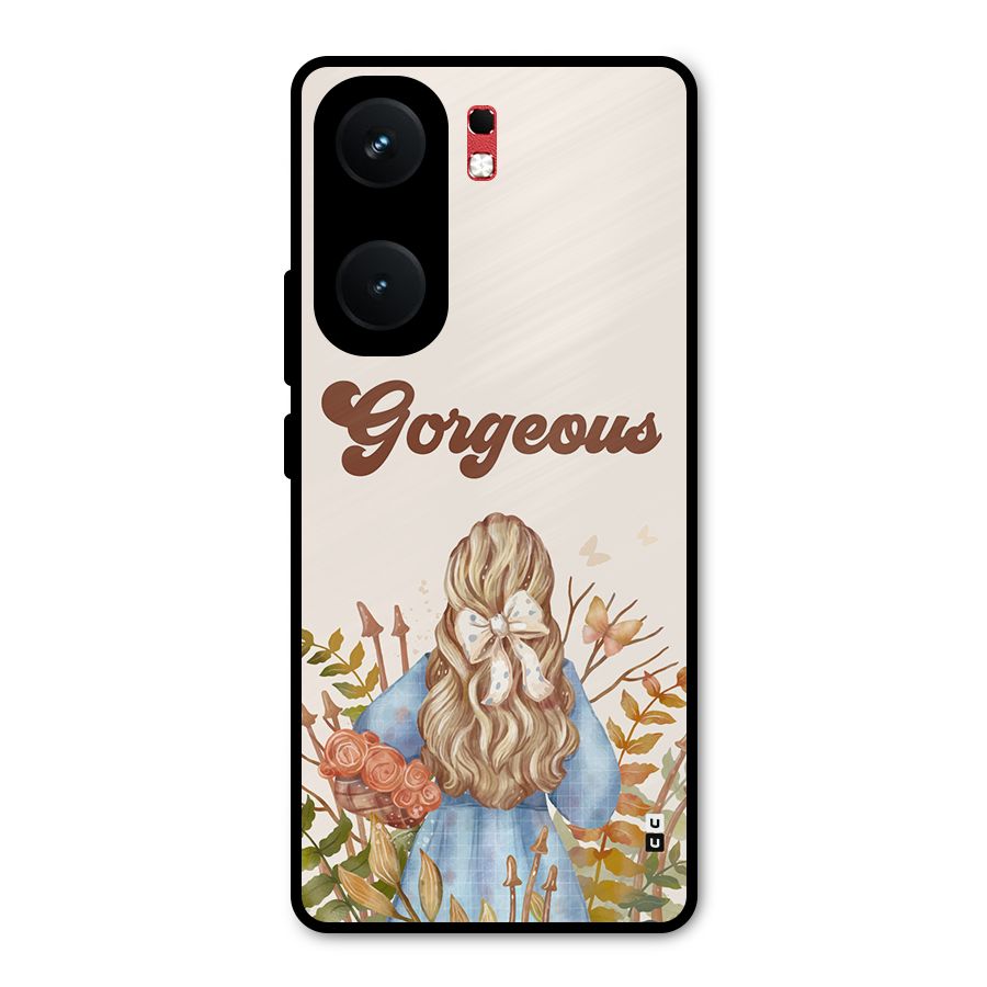 Gorgeous Girl Metal Back Case for iQOO Neo 9 Pro