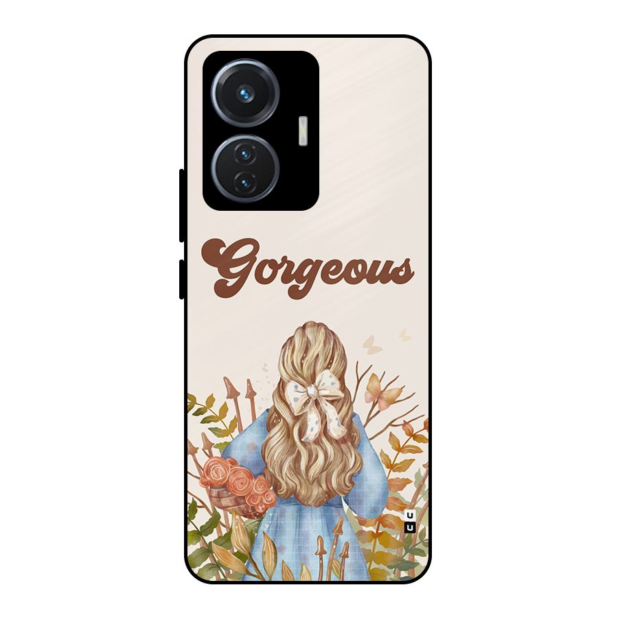Gorgeous Girl Metal Back Case for iQOO Z6 44W
