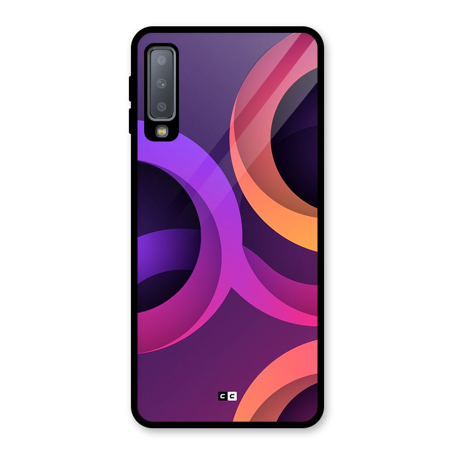 Gradient Rings Glass Back Case for Galaxy A7 (2018)