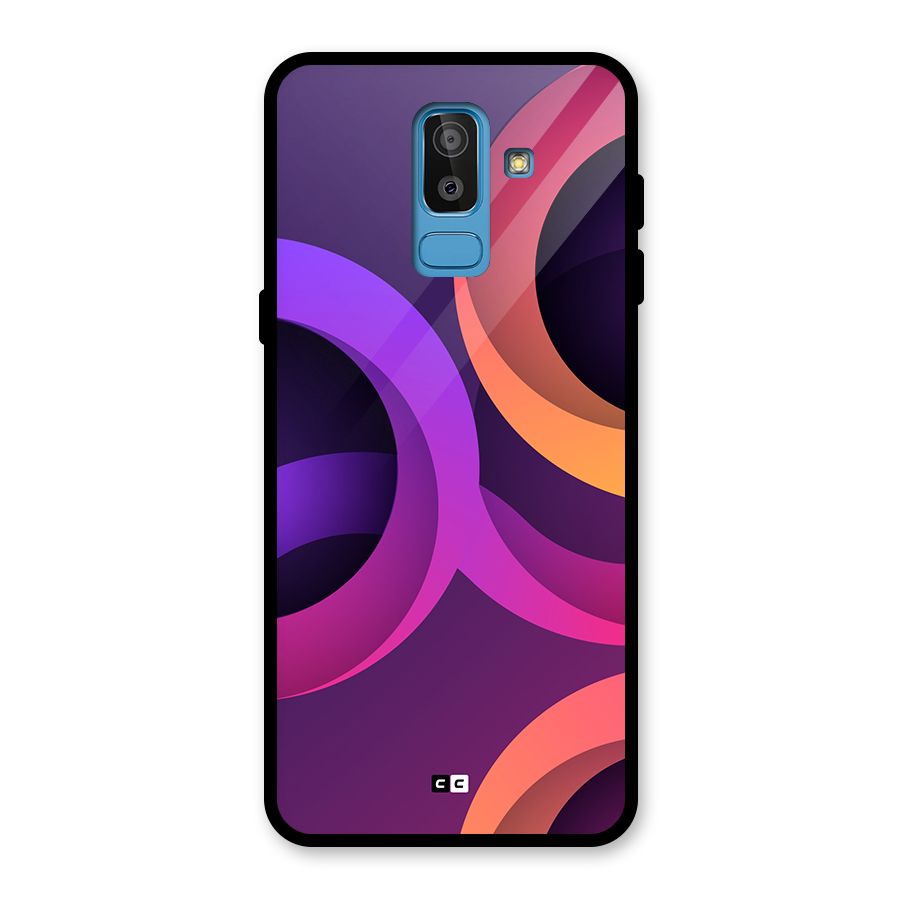 Gradient Rings Glass Back Case for Galaxy J8