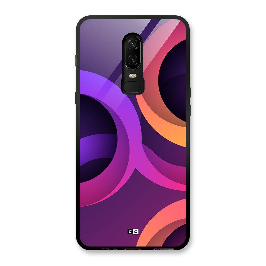 Gradient Rings Glass Back Case for OnePlus 6