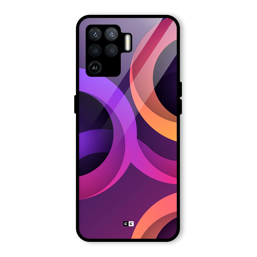 Gradient Rings Glass Back Case for Oppo F19 Pro