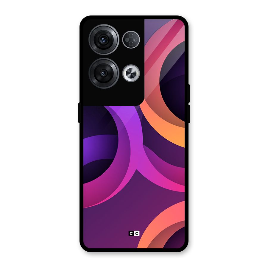 Gradient Rings Glass Back Case for Oppo Reno8 Pro 5G
