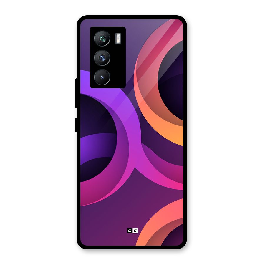 Gradient Rings Glass Back Case for Vivo iQOO 9 SE