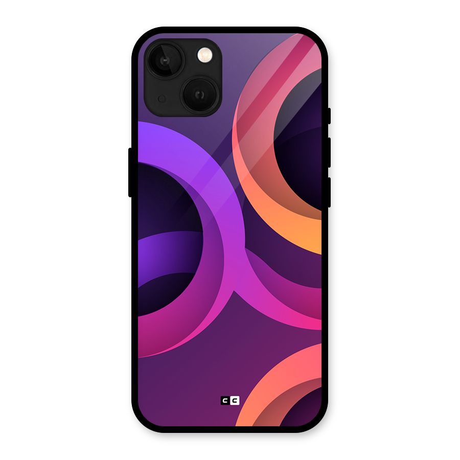 Gradient Rings Glass Back Case for iPhone 13