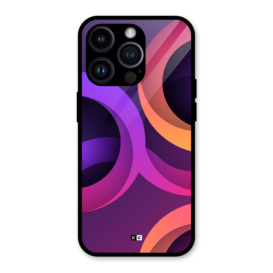 Gradient Rings Glass Back Case for iPhone 14 Pro