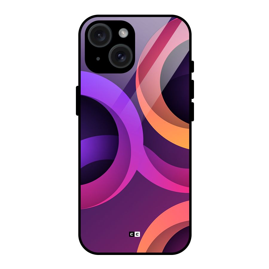 Gradient Rings Glass Back Case for iPhone 15