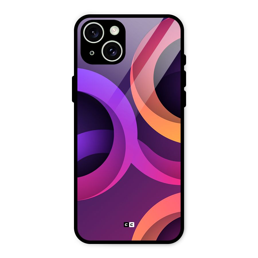 Gradient Rings Glass Back Case for iPhone 15 Plus