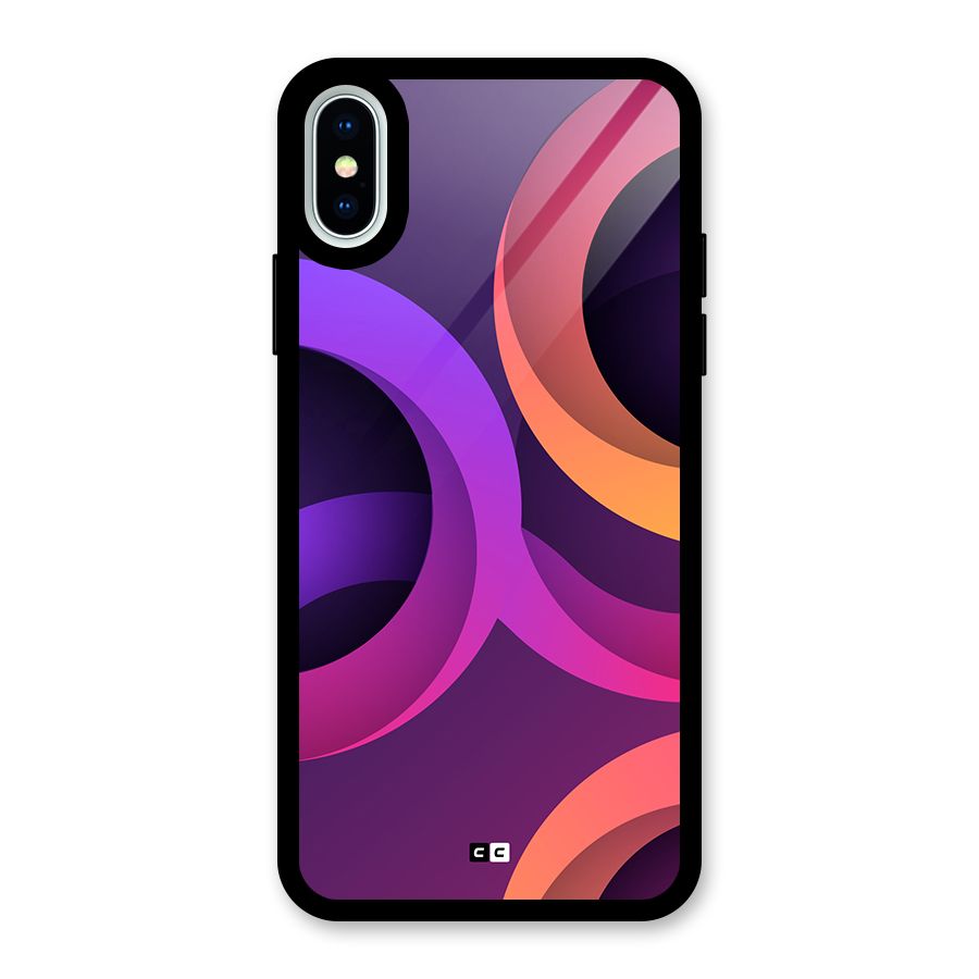 Gradient Rings Glass Back Case for iPhone XS