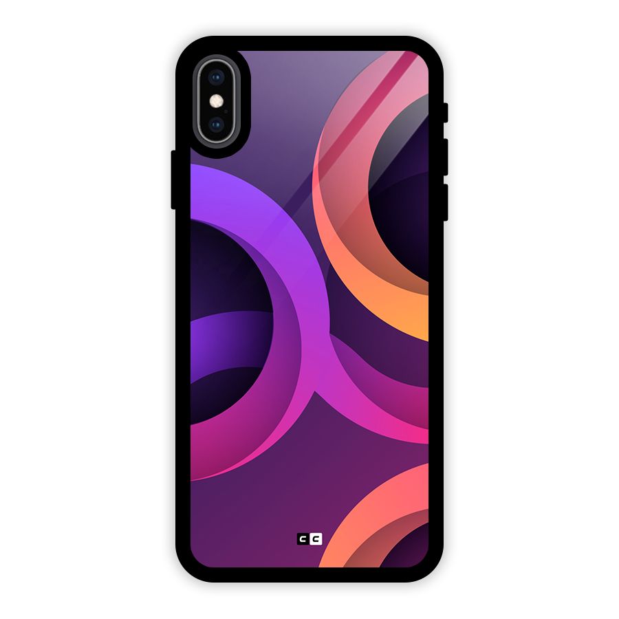 Gradient Rings Glass Back Case for iPhone XS Max