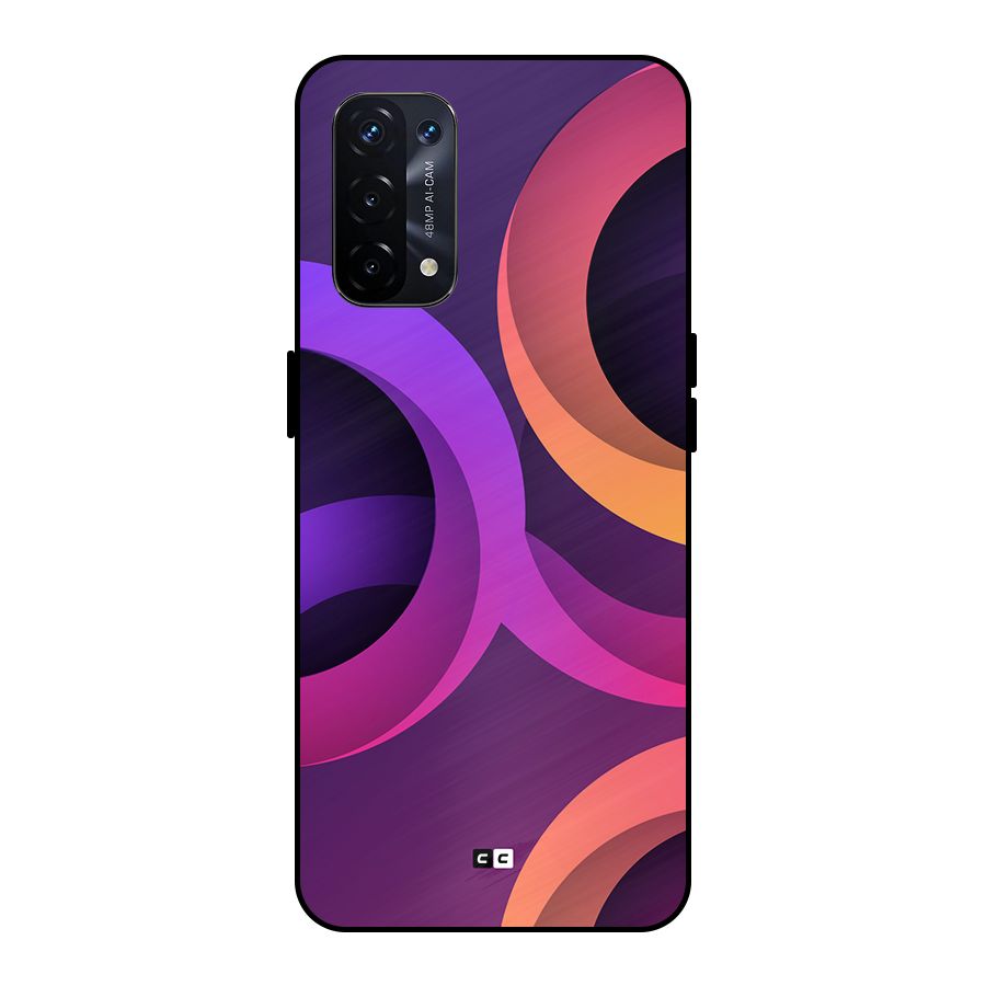 Gradient Rings Metal Back Case for Oppo A74 5G