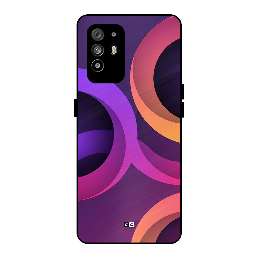 Gradient Rings Metal Back Case for Oppo F19 Pro Plus 5G