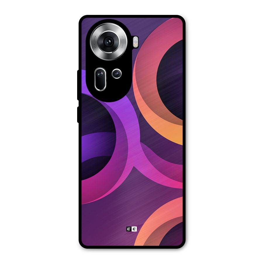 Gradient Rings Metal Back Case for Oppo Reno11 5G