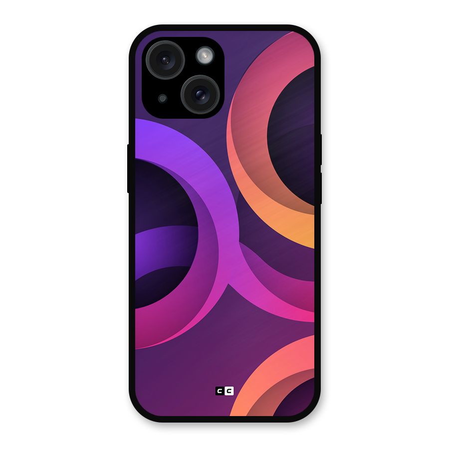 Gradient Rings Metal Back Case for iPhone 15