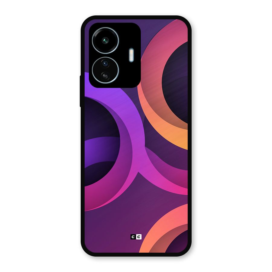 Gradient Rings Metal Back Case for vivo iQOO Z6 Lite 5G