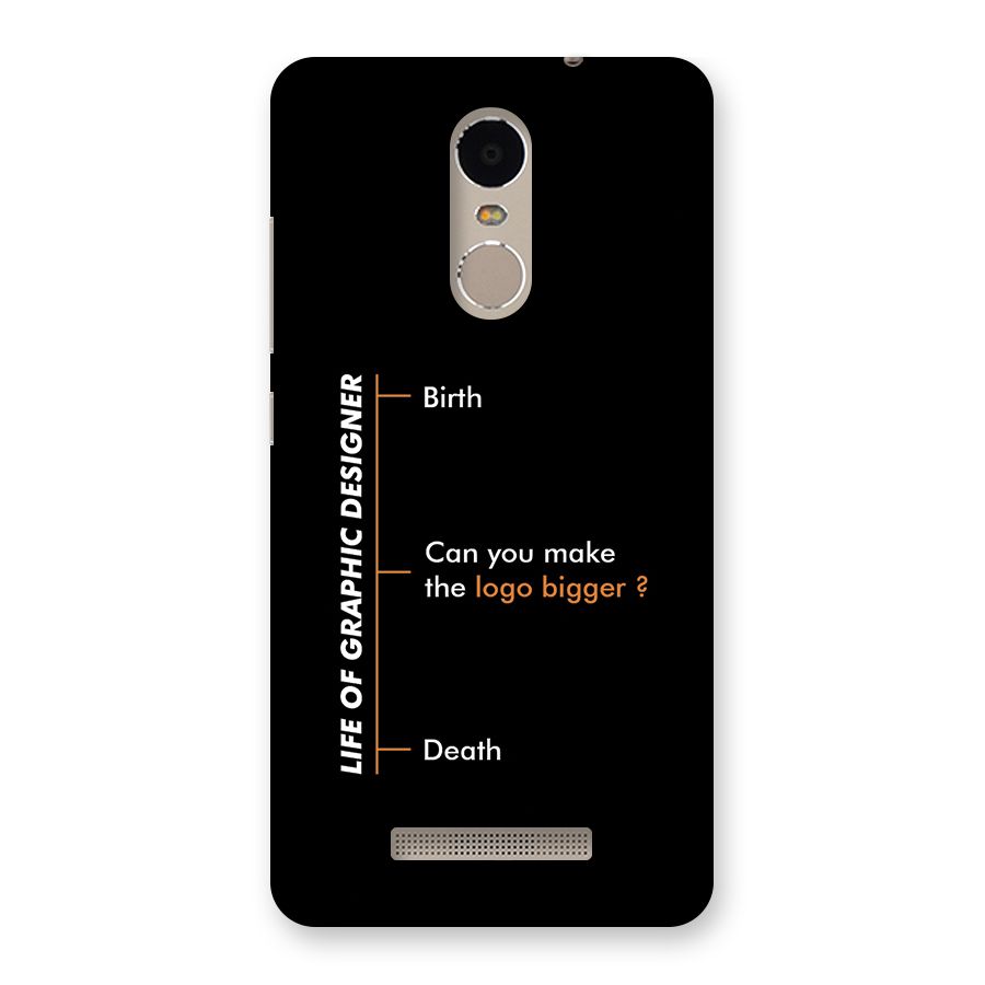 Graphic Designer Life Back Case for Redmi Note 3