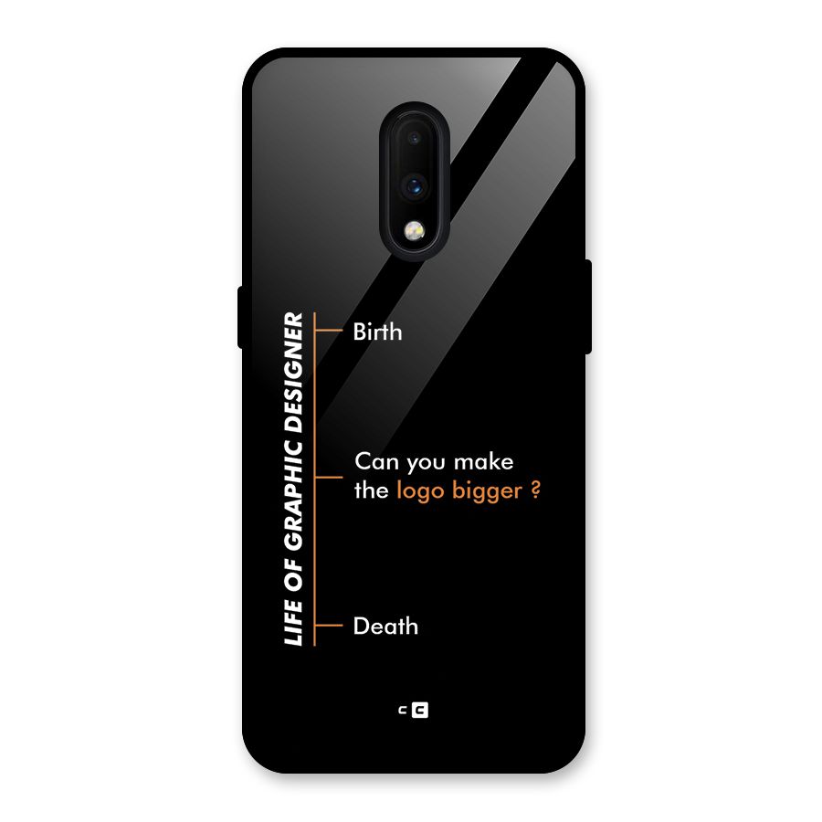 Graphic Designer Life Glass Back Case for OnePlus 7