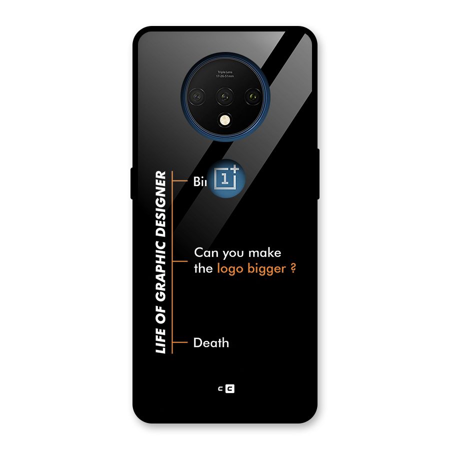 Graphic Designer Life Glass Back Case for OnePlus 7T