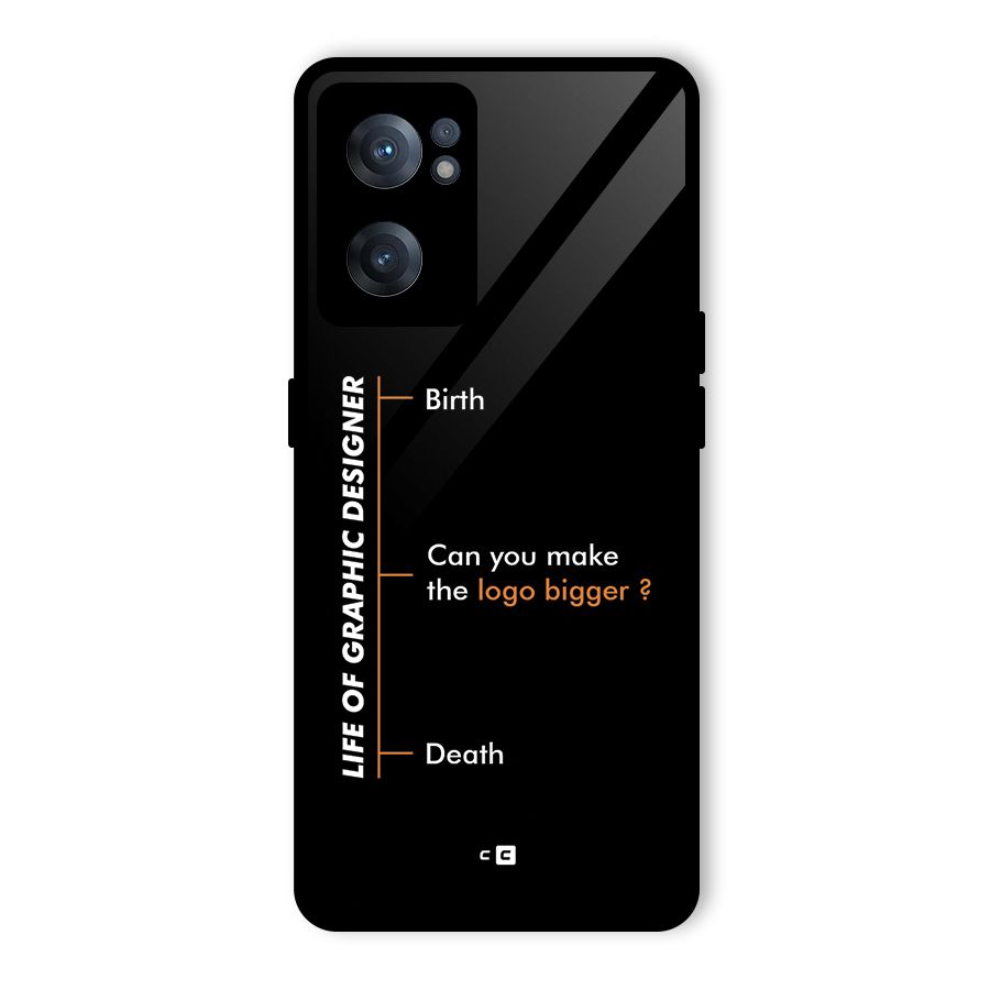 Graphic Designer Life Glass Back Case for OnePlus Nord CE 2 5G