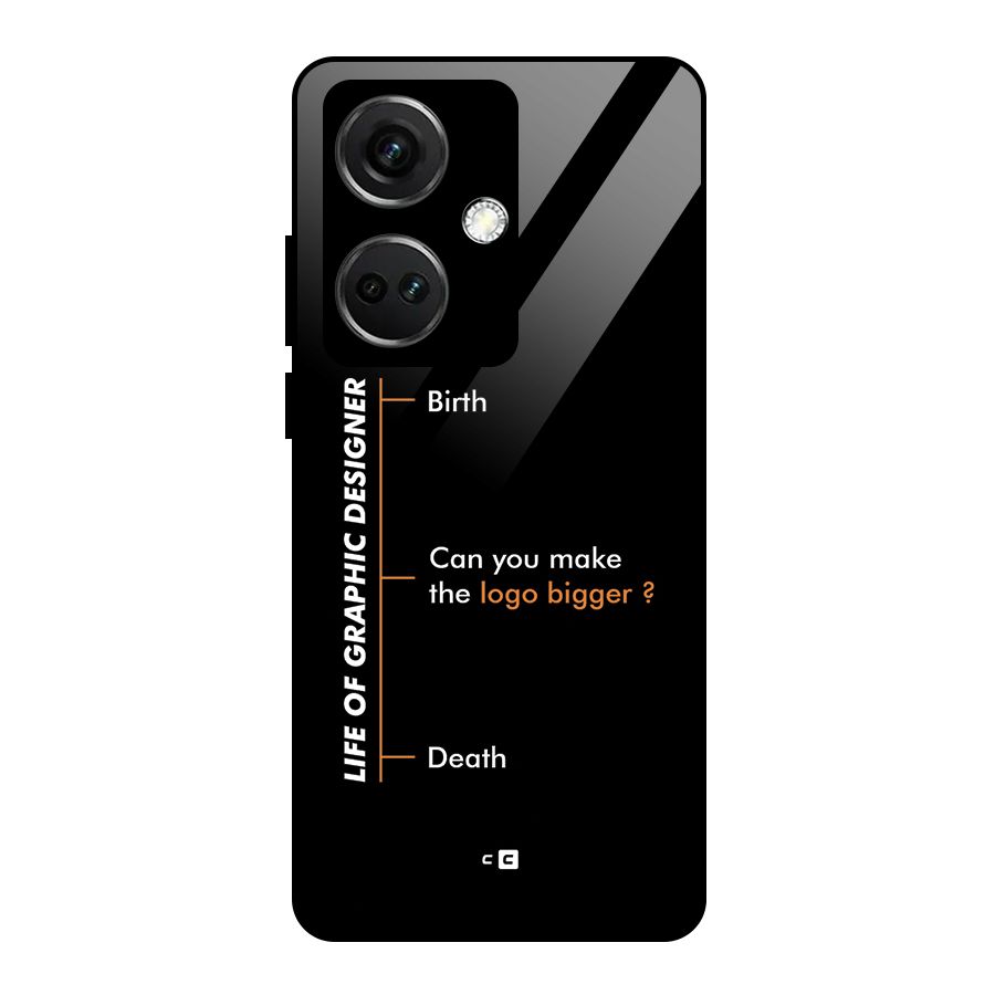 Graphic Designer Life Glass Back Case for OnePlus Nord CE 3 5G