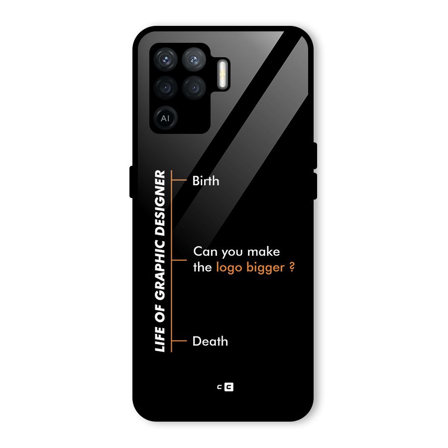 Graphic Designer Life Glass Back Case for Oppo F19 Pro