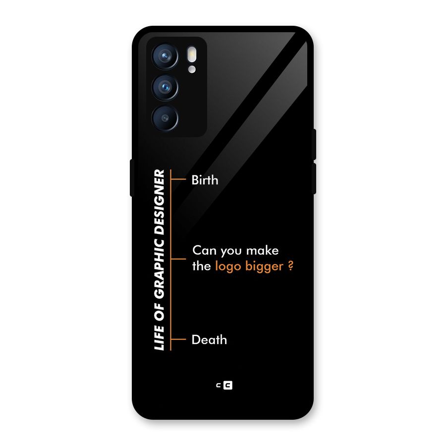Graphic Designer Life Glass Back Case for Oppo Reno6 5G