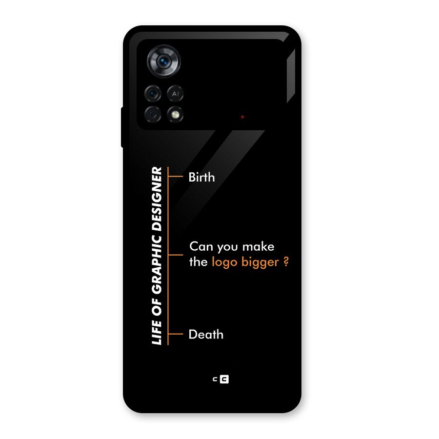 Graphic Designer Life Glass Back Case for Poco X4 Pro 5G