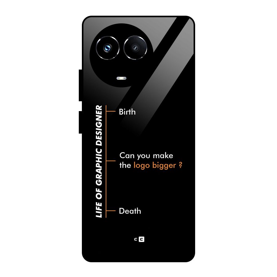 Graphic Designer Life Glass Back Case for Realme 11X