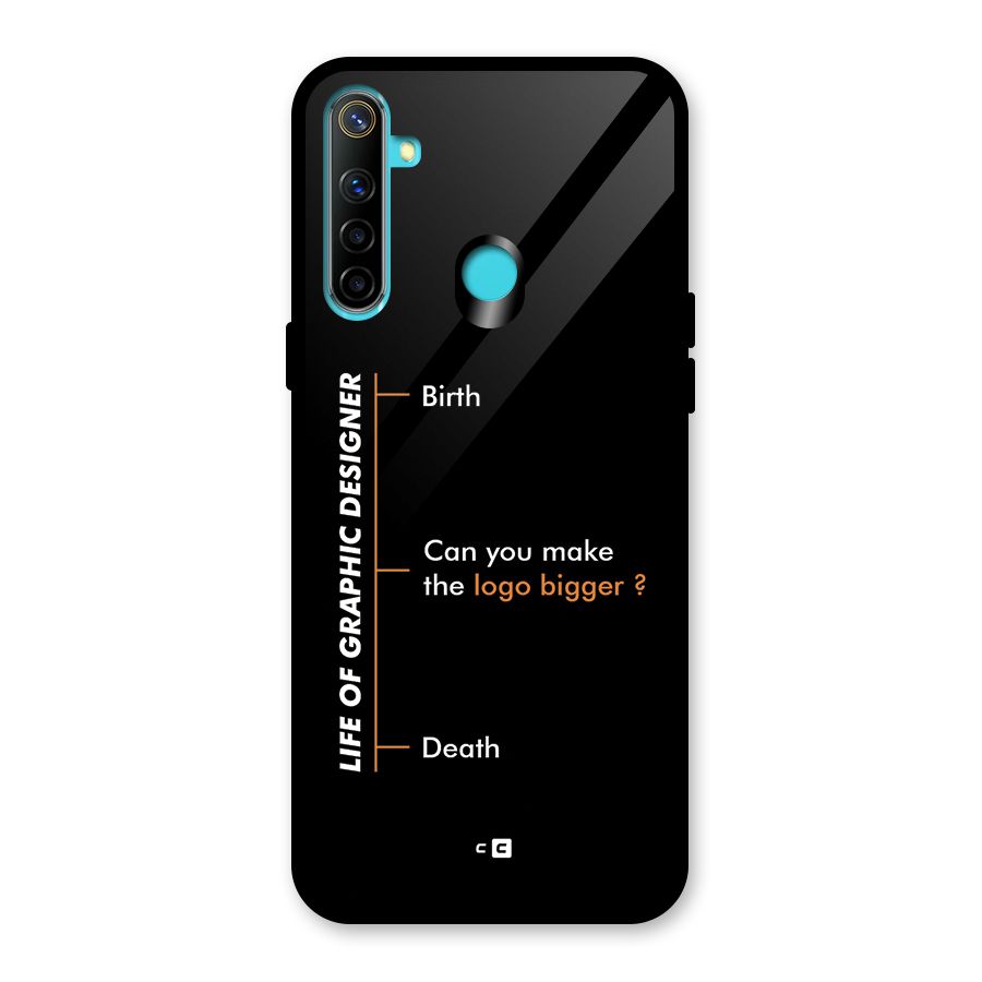 Graphic Designer Life Glass Back Case for Realme 5i