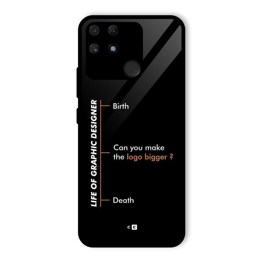Graphic Designer Life Glass Back Case for Realme Narzo 50A