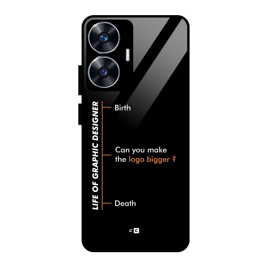 Graphic Designer Life Glass Back Case for Realme Narzo N55