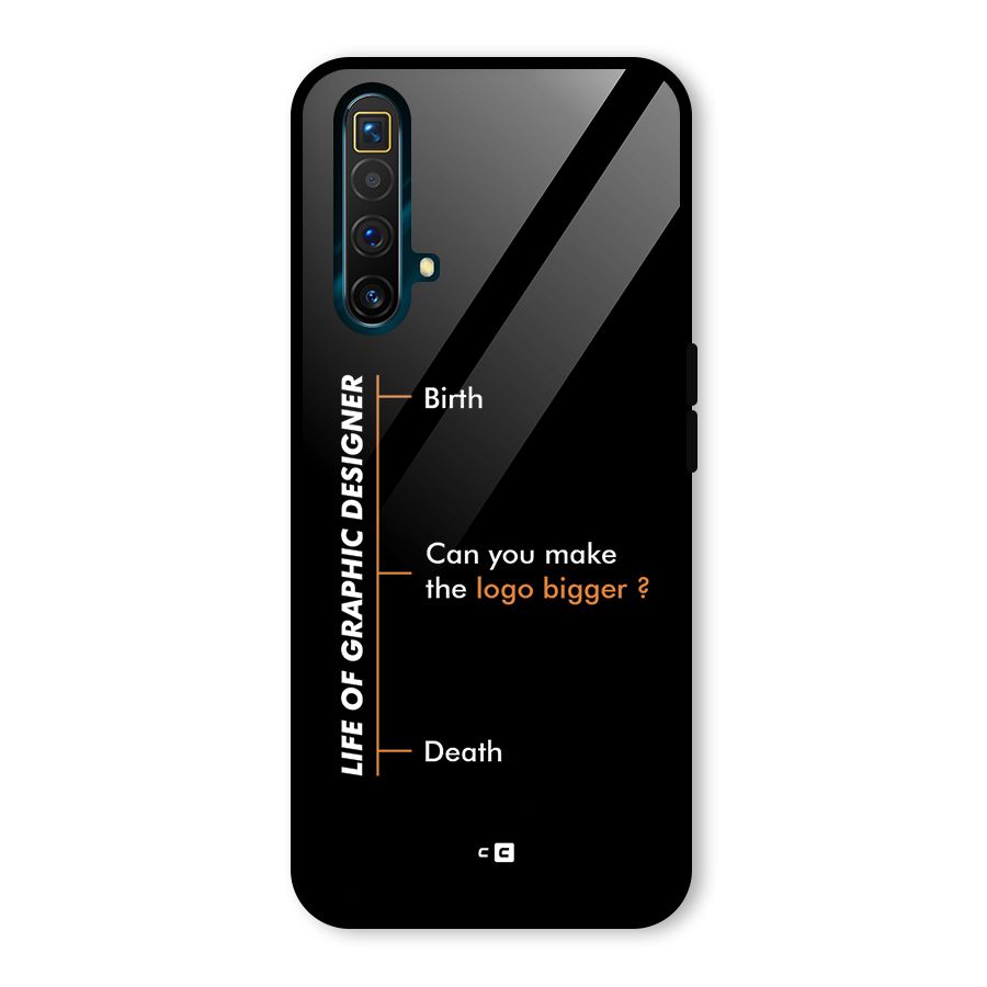 Graphic Designer Life Glass Back Case for Realme X3