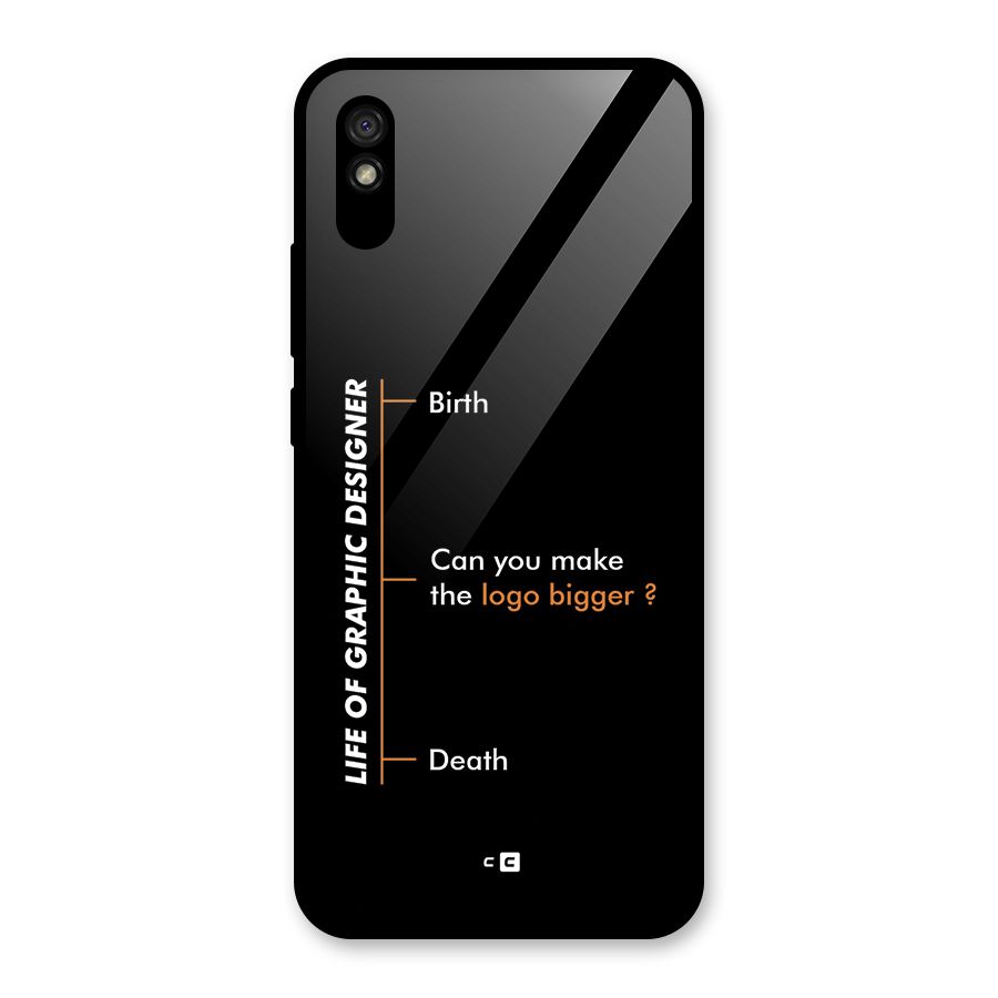 Graphic Designer Life Glass Back Case for Redmi 9A