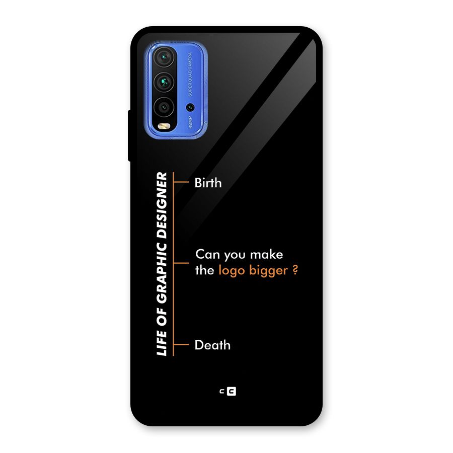 Graphic Designer Life Glass Back Case for Redmi 9 Power