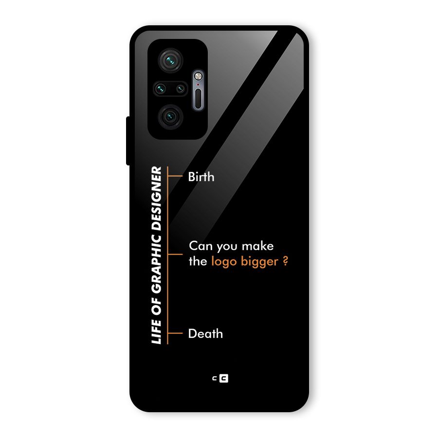 Graphic Designer Life Glass Back Case for Redmi Note 10 Pro